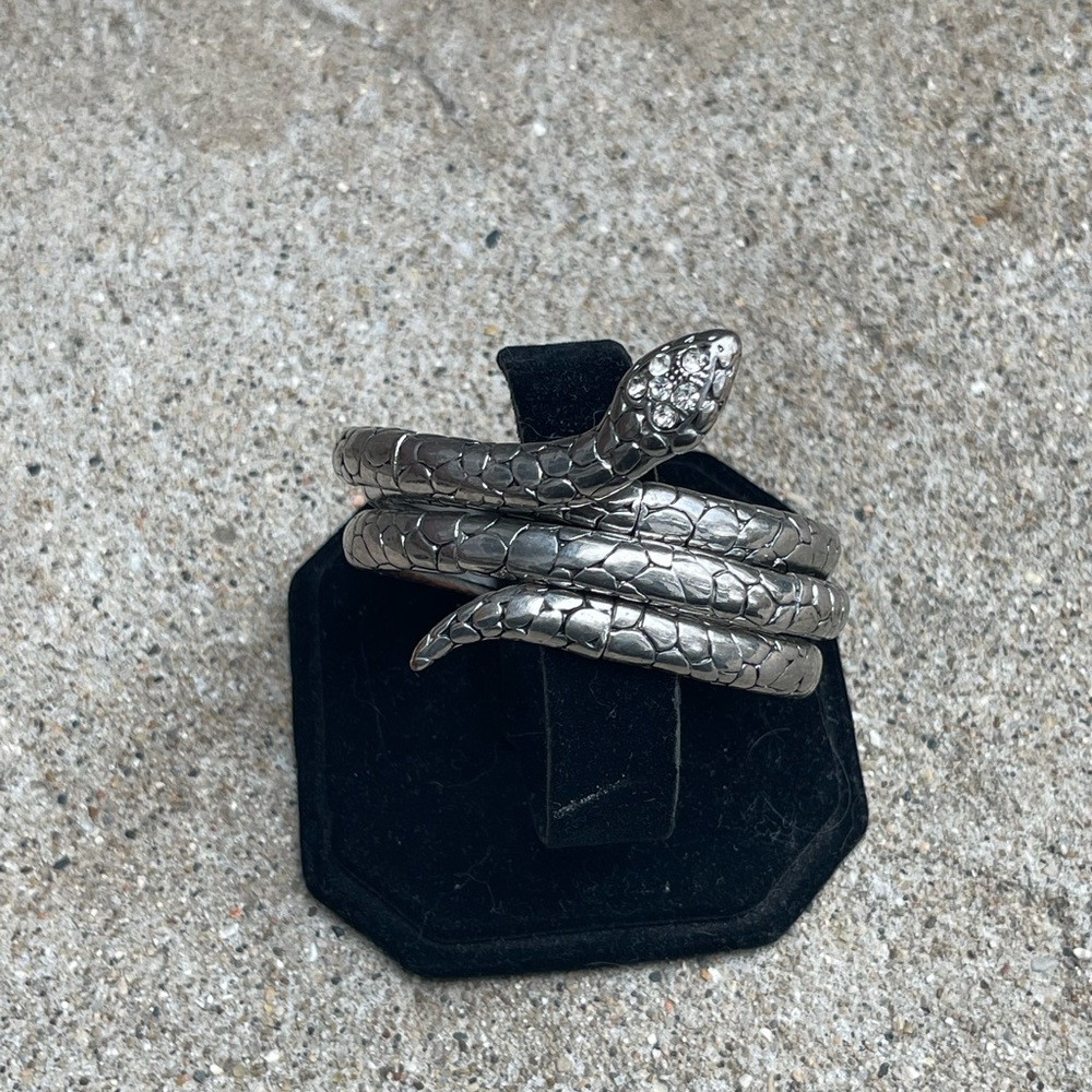 Vintage silver snake wrap‎ bracelet
